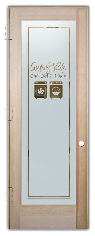 Laundry Door - Sorting Out Life Washer Dryer - Douglas Fir (stain grade) -...