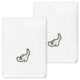 Linum Home Turkish Cotton April 2-Piece Embellished Washcloth Set, White