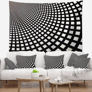 Fractal Square Pixel Mosaic Illustration Abstract Wall Tapestry, 60"x50"