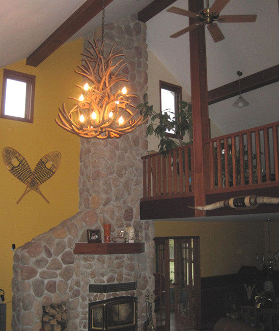 Reproduction Antler Whitetail, Mule Deer Cascade Chandelier Light, RL-8