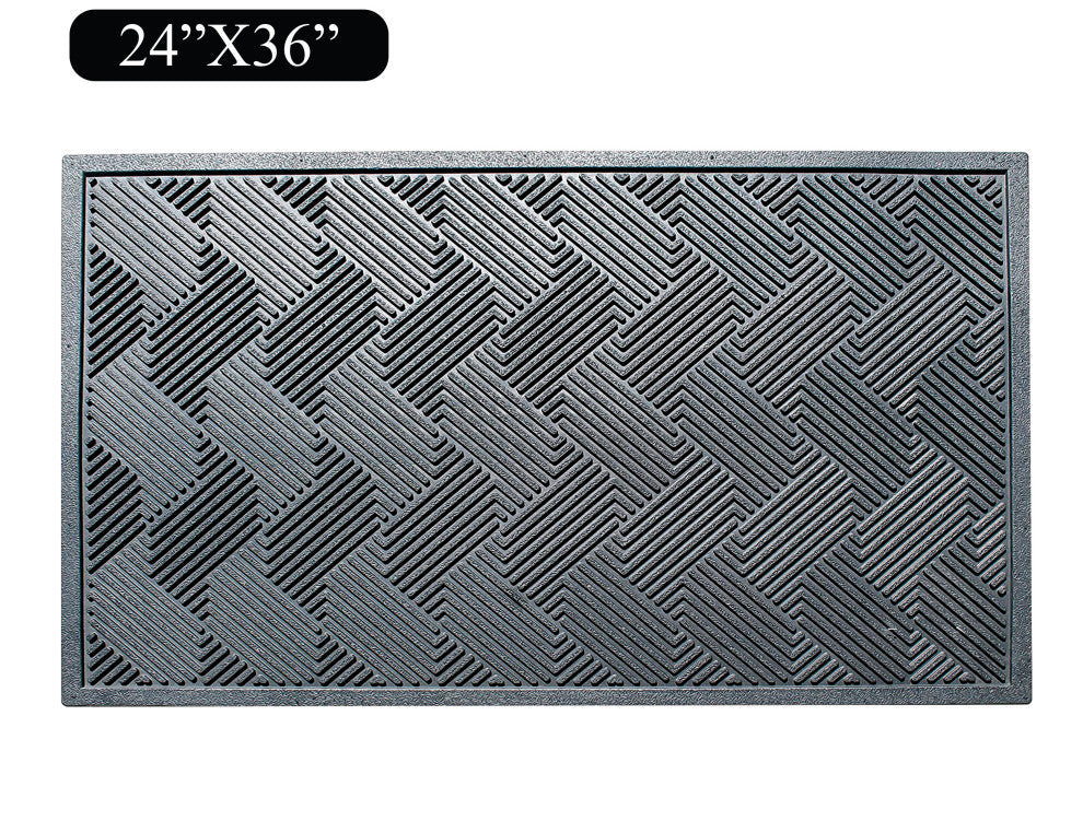 Natural Rubber Checkered 24"x36" Tapered Edge Scraper Doormat