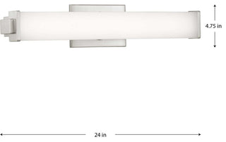 Phase 2.1 LED Collection 24" Brushed Nickel White Shade Modern Bath Vanity Light