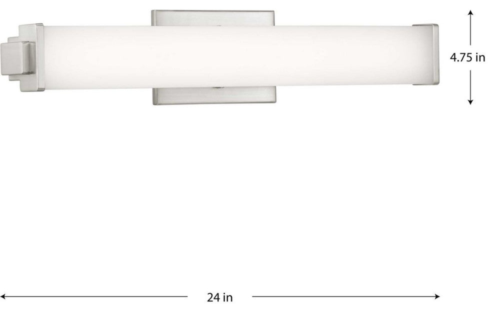 Phase 2.1 LED Collection 24" Brushed Nickel White Shade Modern Bath Vanity Light