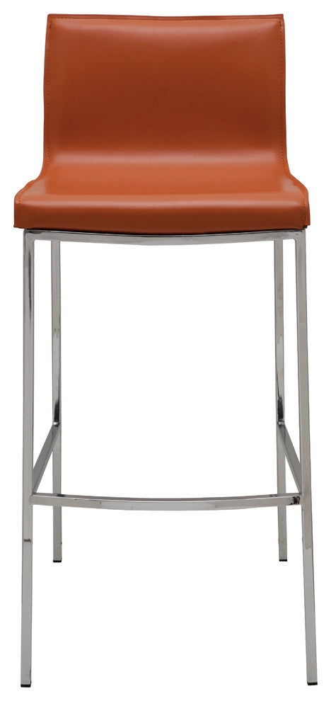 Colter Leather Stool, Ochre, Bar Height