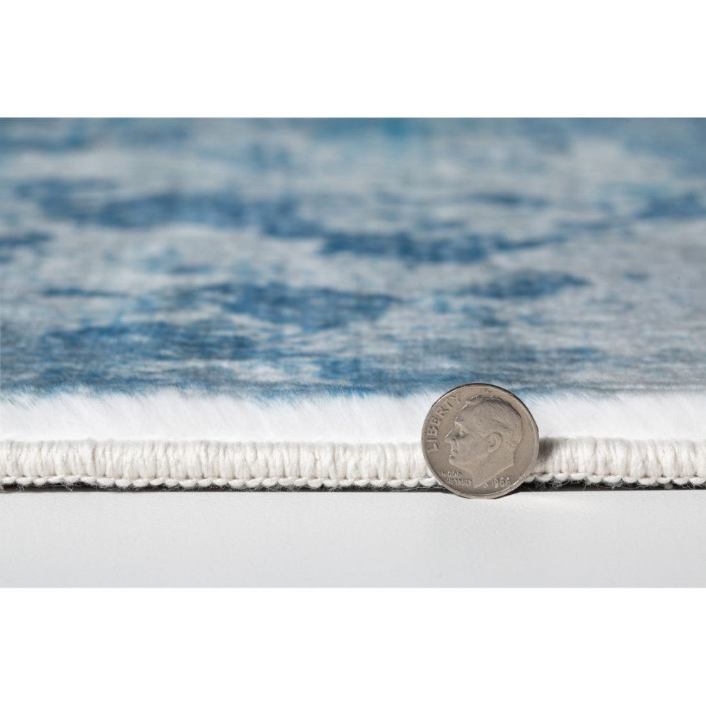 KAS Roxy 2803 Blue Nebula Area Rug, 2'x7' Runner