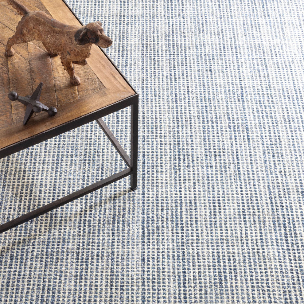 Dash & Albert Homer Blue Hand Loom Knotted Wool/Viscose Rug, Blue, 3' x 5'