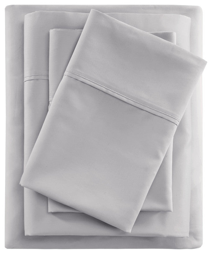Beautyrest 600 Thread Count Cooling 4-Piece Sheet Set, Light Grey, Queen