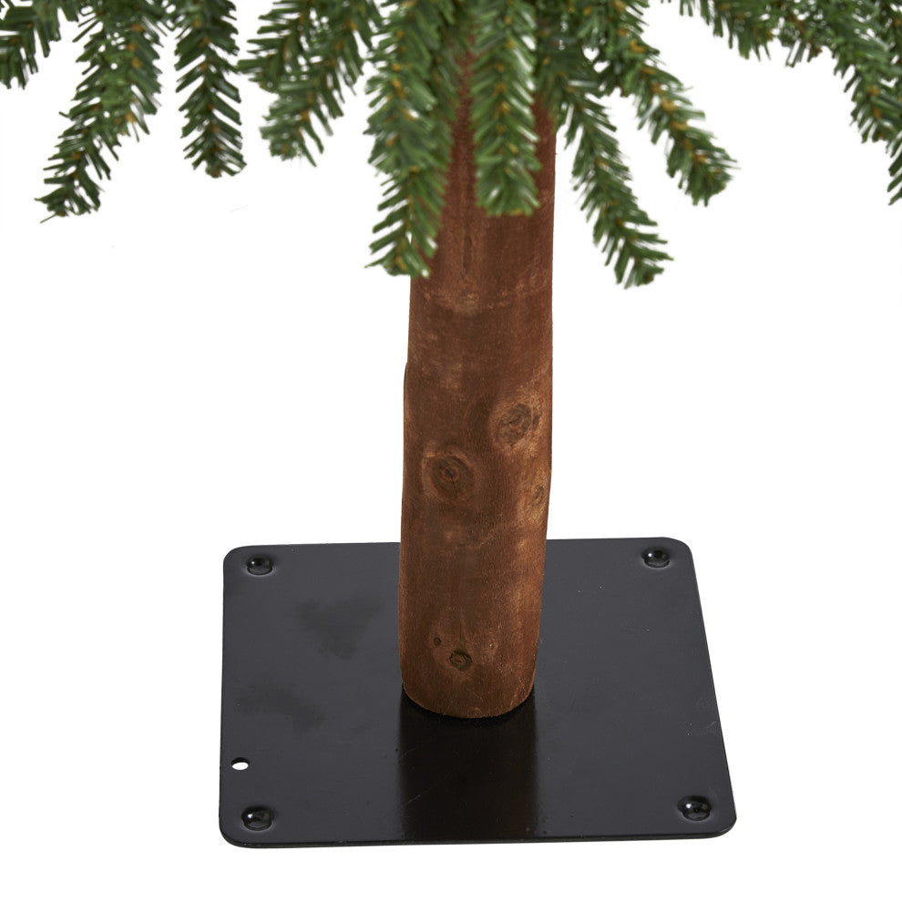 6ï¿½ Grand Alpine Christmas Tree with 601 Bendable Branches on Natural Trunk