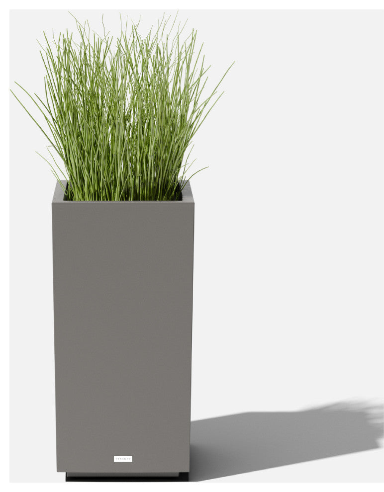 Veradek Block Series Pedestal Planter, Grey, Tall