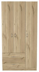 Three Door Armoire Clark, Bedroom, Light Oak / Black