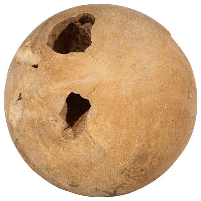 Teak Wood Ball, Medium, Bleached