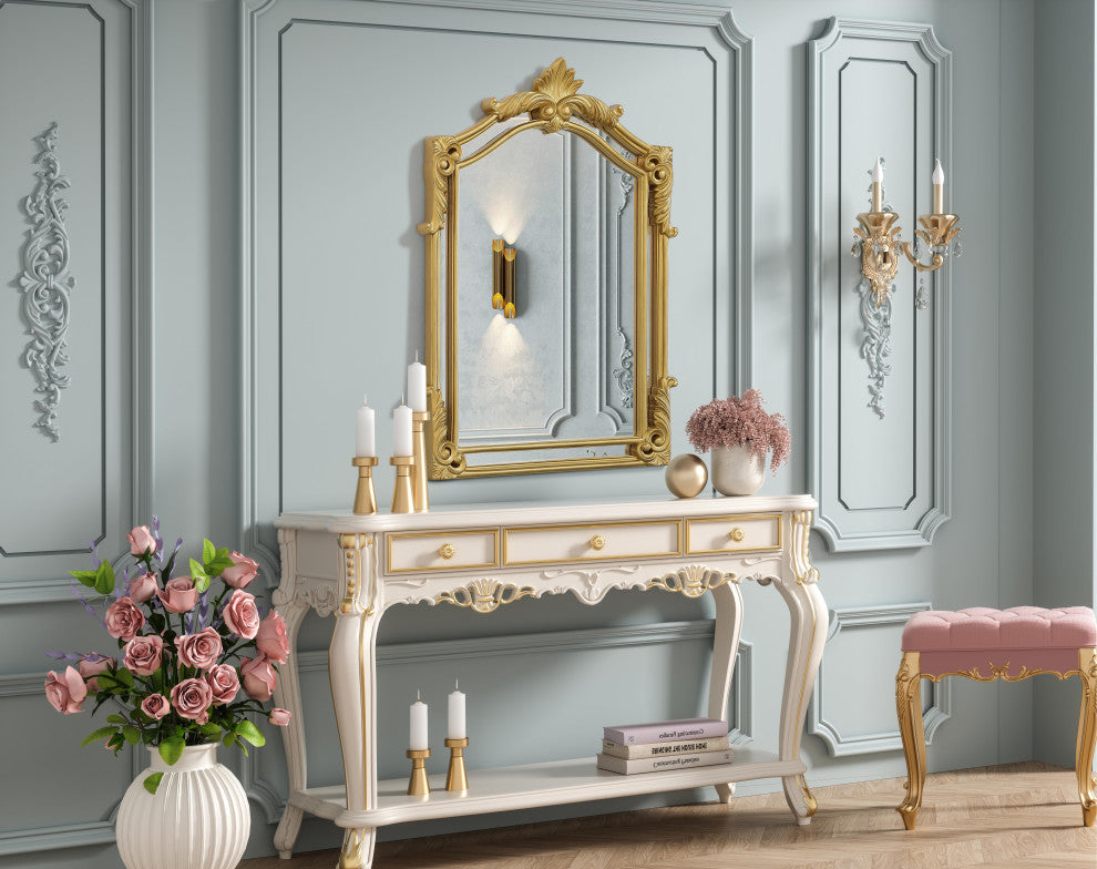 Home Living 28.5x42 Traditional Mirror, Gold Leaf
