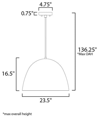 ET2 E24916 Fungo 24"W LED Pendant - Satin Nickel / Black