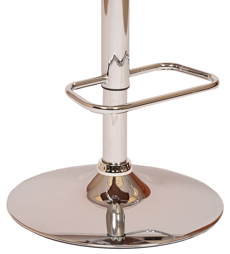 Mattis Swivel Barstool, Black PU/Walnut Veneer and Chrome Base