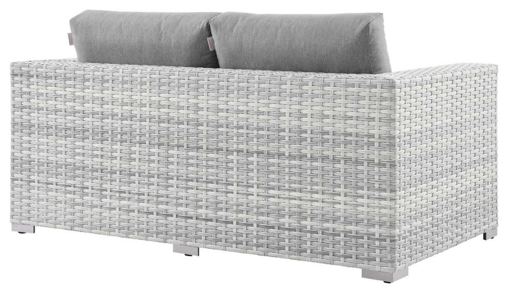 Convene Outdoor Patio Loveseat Light Gray Gray