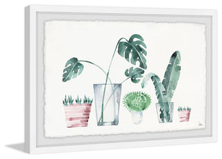 "Tropical Plants" Framed Painting Print, 18"x12"