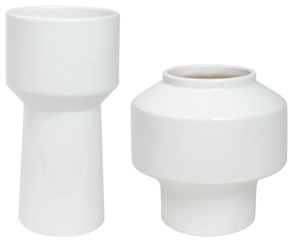 Uttermost Illumina Abstract White Vases, Set of 2
