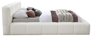 Carlin Upholstered Bed, Cream, Queen, Chenille Fabric