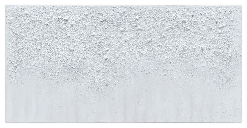 White Snow A Textured Metallic Hand Painted Wall Art Frameless Canvas