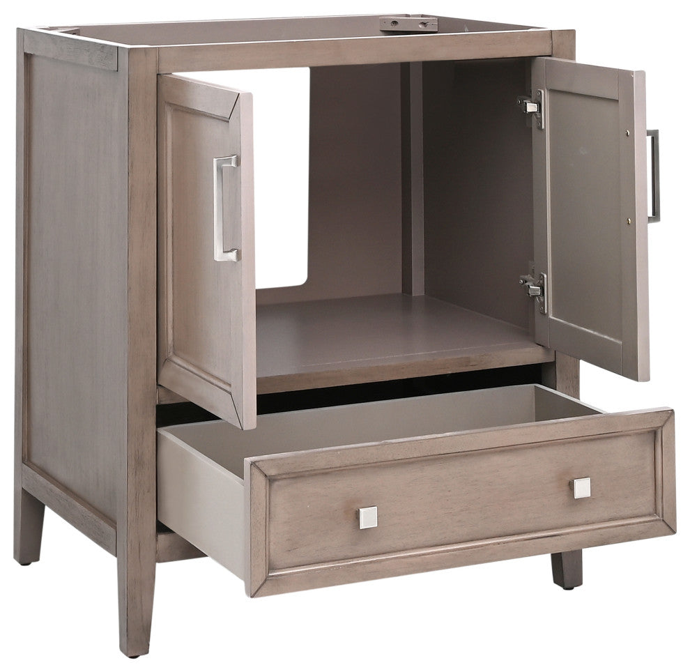 Avanity Everette 30" Vanity Combo in Gray Oak and Carrara White Marble Top