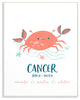 The Kids Room Fun Modern Zodiac Cancer Crab Wall Plaque Art, 13"x19"