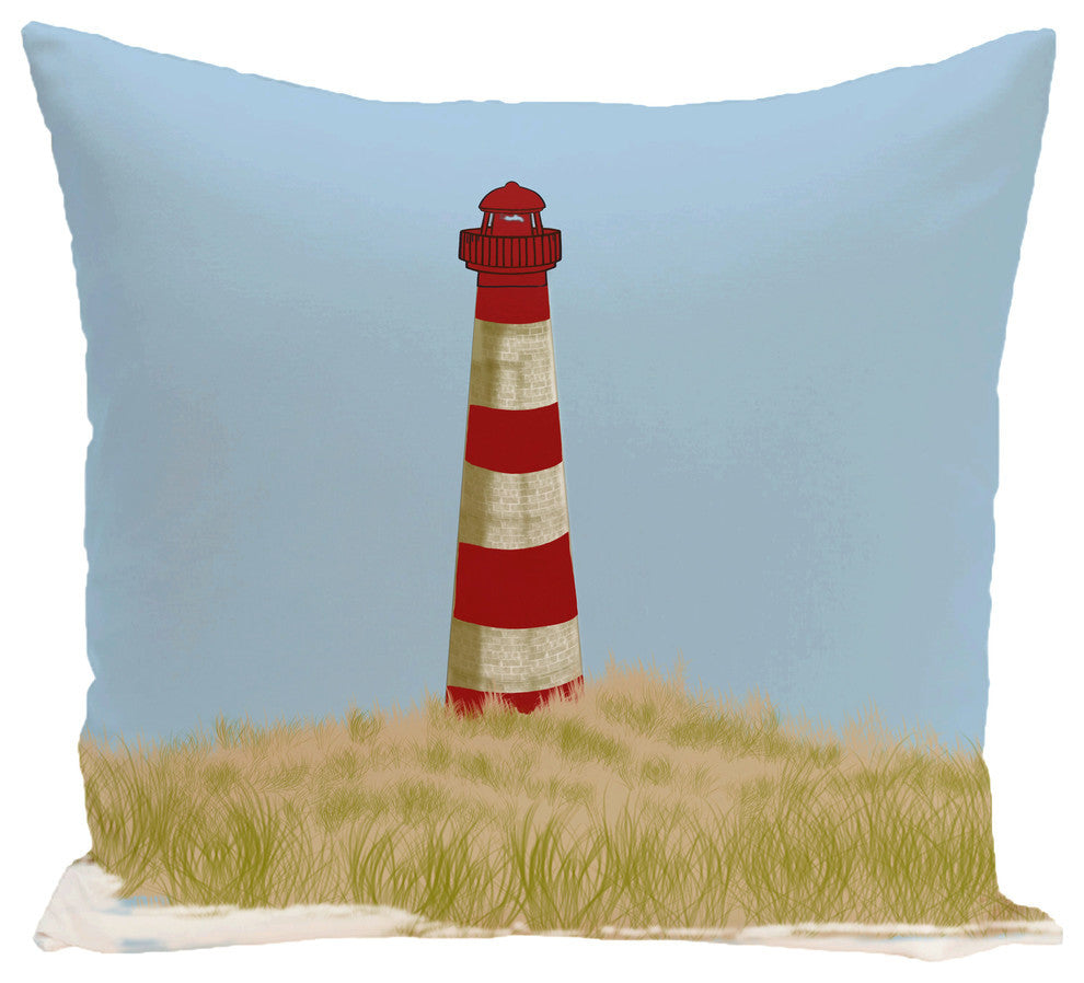Sea Pines, Geometric Print Pillow, Red, 20"x20"