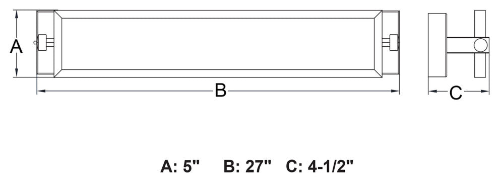 Vaxcel Lighting W0497 Fremont 27"W LED Bath Bar - Matte Black