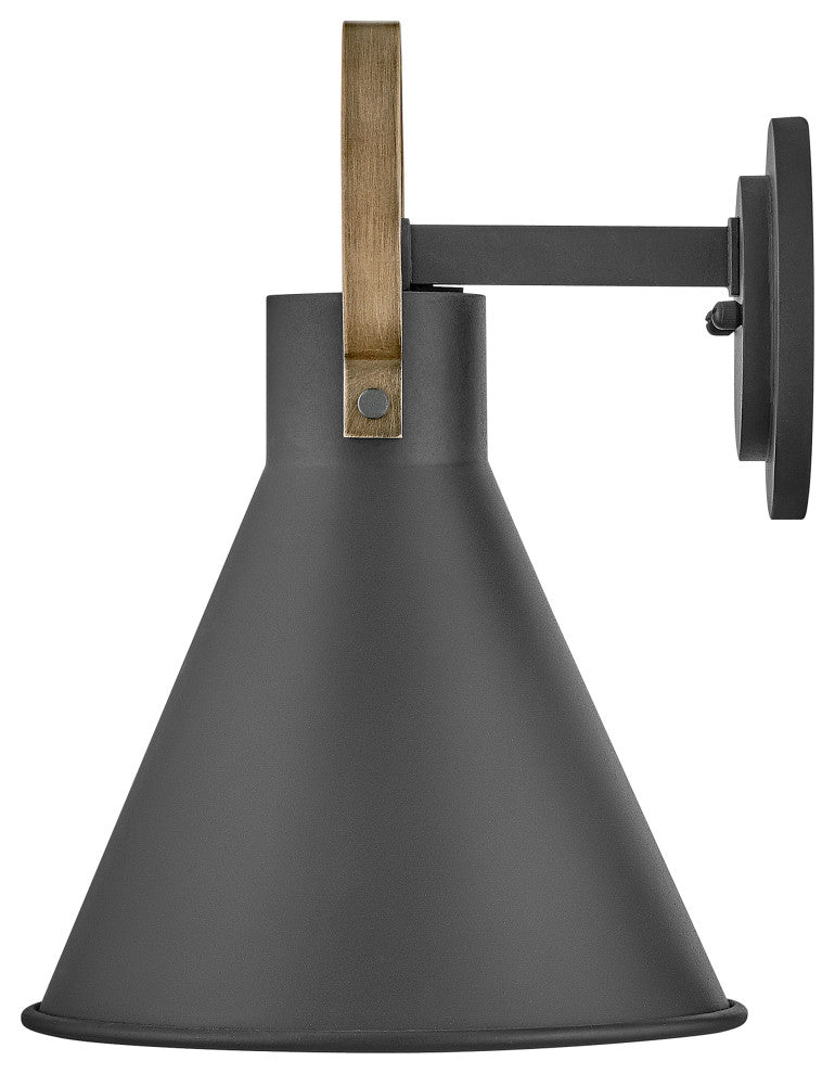 Hinkley Winnie Small Wall Mount Lantern, Museum Black