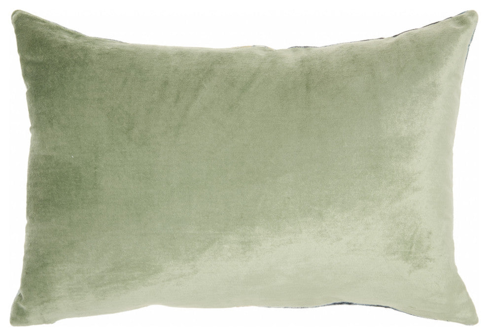 Glamorous Teal Lumbar Pillow With Metallic Gold Accents