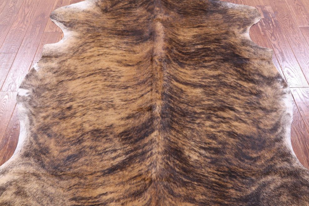 7' 4" X 6' 5" Brindle Natural Cowhide Rug C2250