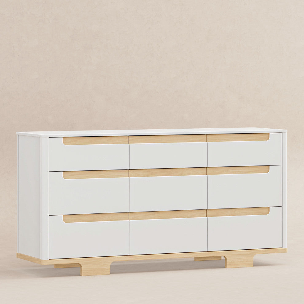 Yuzu 9-Drawer Assembled Dresser, White Natural