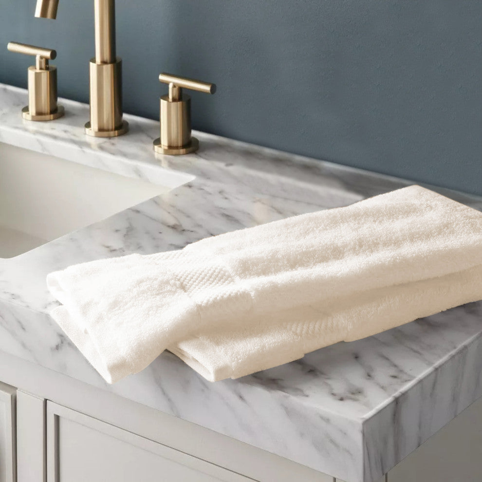 Organic Cotton Feather Touch Quick Dry Hand Towel, Marshmallow, Pack of 24