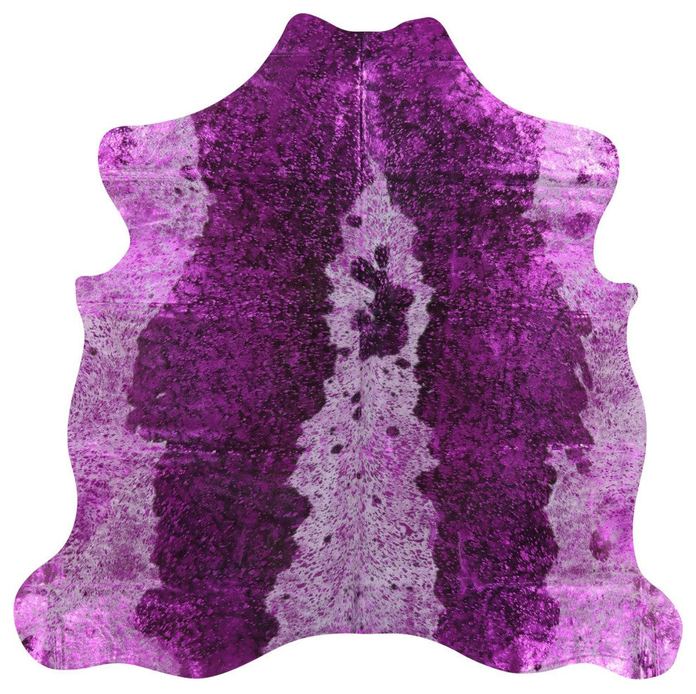 Pink Metallic Cowhide Rug 6' 0" X 6' 2" C2092