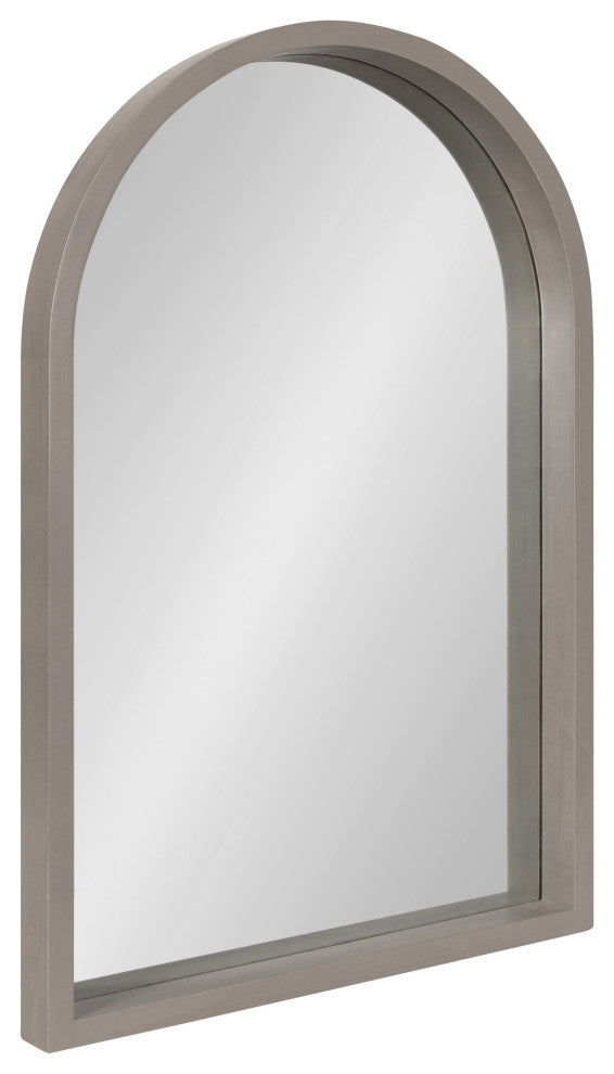Hutton Wood Framed Arch Mirror, Gray, 20"x30"