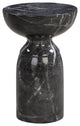 Rue Concrete With Marble Finish Side Table, Black