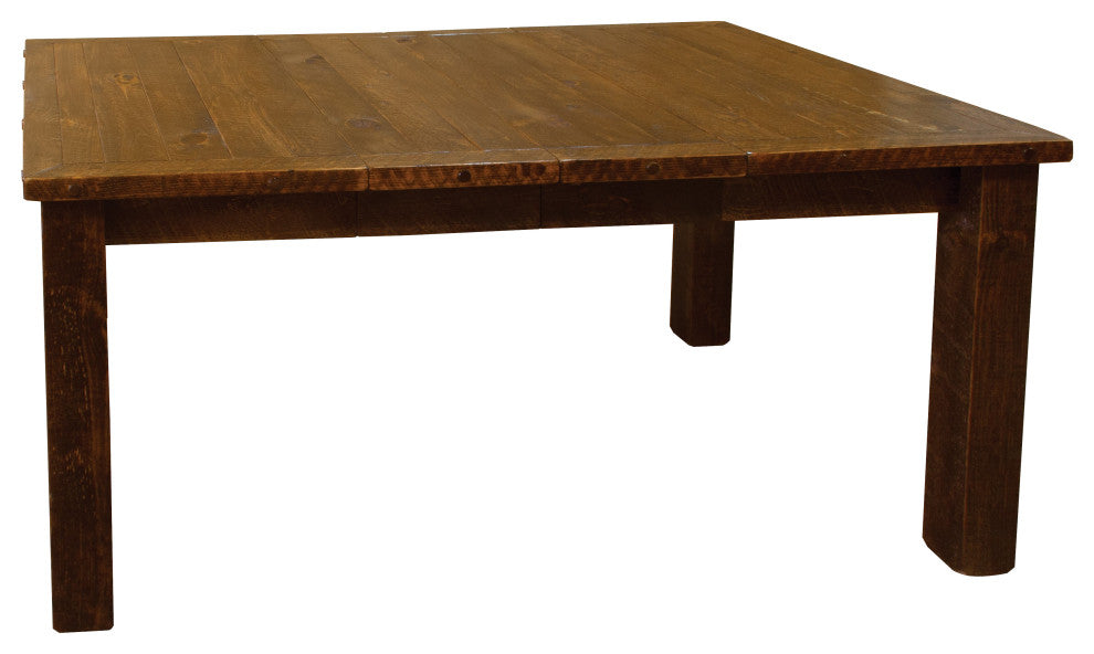 Barnwood Style Timber Peg Extension Table, Early American, 2-Leaf 36" X 72"