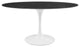 60" Dining Table, Round, Black White, Artificial Marble, Metal, Modern