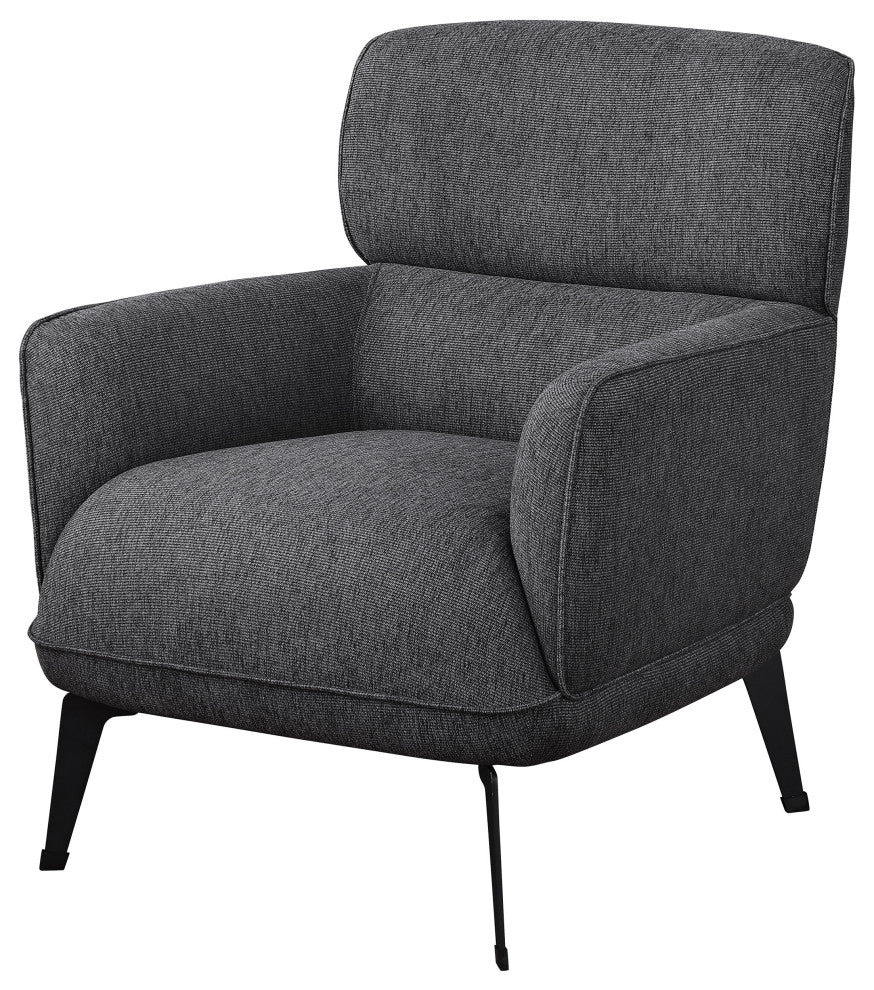 Andrea Upholstered Crecent Arm Accent Chair Grey