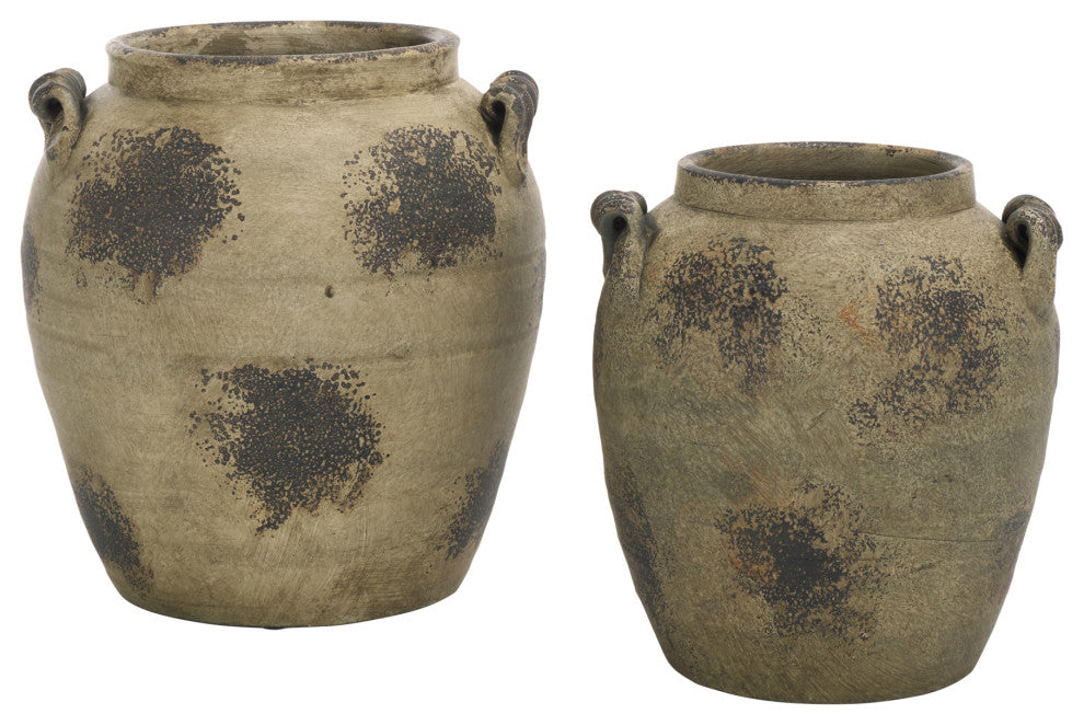 Safavieh Rhodes Terracotta Vase, Set of 2, Weathered/Grey