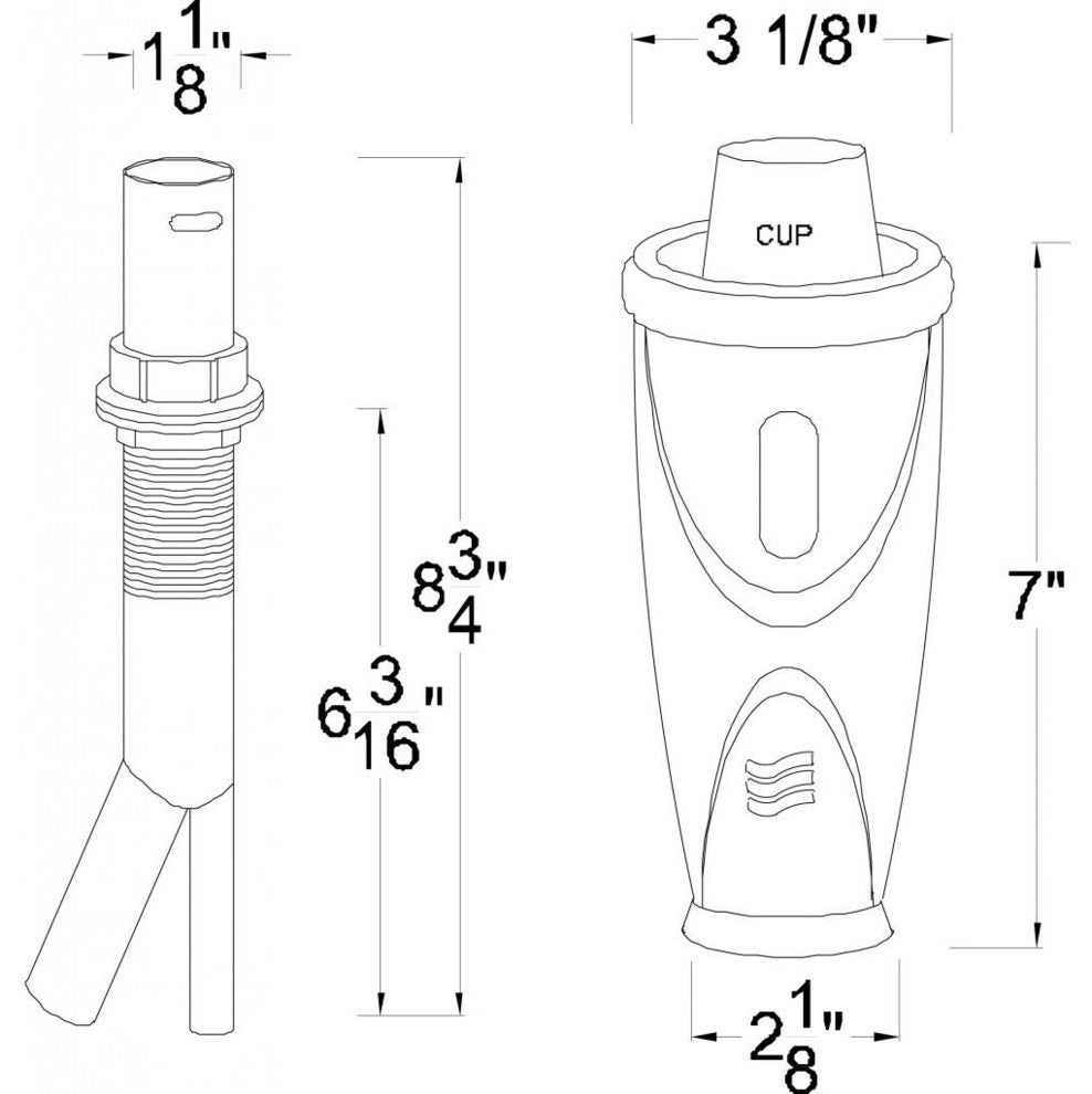 Air Gap Kit With Cup Dispenser In Satin Nickel In Satin Nickel
