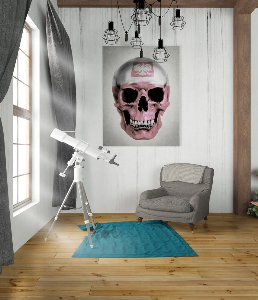 Cortesi Home "Polish Skull-Gray" by Nicklas Gustafsson, Giclee Canvas, 12"x16"