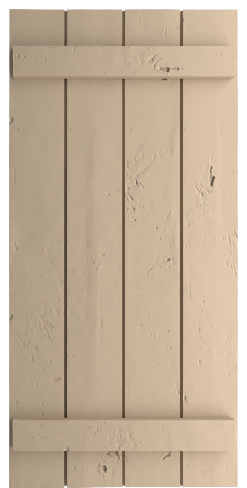 Rustic 4 Board Joined B-N-B Faux Wood Shutters, Knotty Pine, 22x28"
