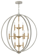 Hinkley Euclid Double Extra Large Three Tier Orb, Cement Gray