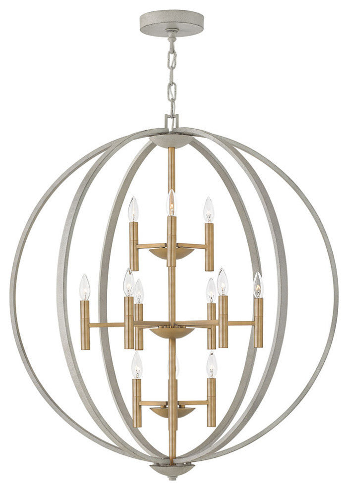 Hinkley Euclid Double Extra Large Three Tier Orb, Cement Gray