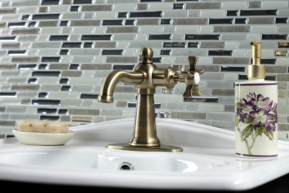 Kingston Brass KSD3543NX Single-Handle Bathroom Faucet, Push Pop-Up