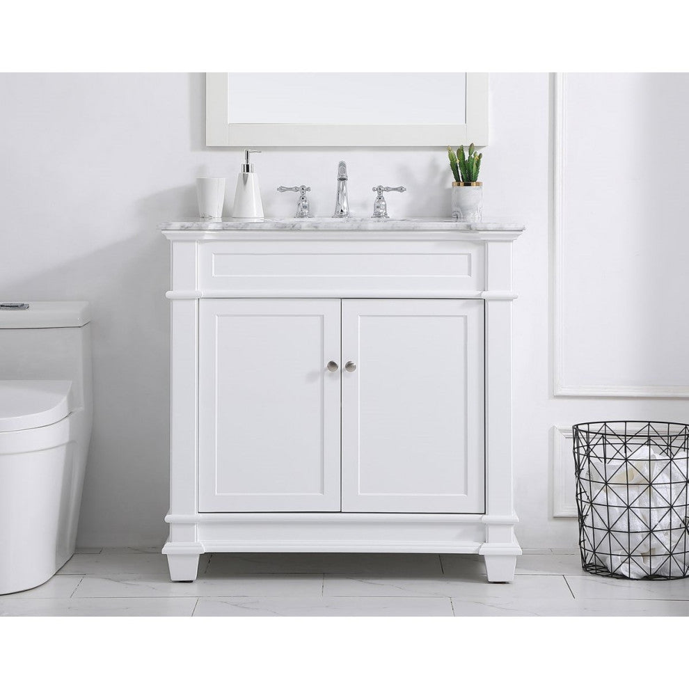 Elegant Decor Wesley Bathroom Vanity VF50036WH, White
