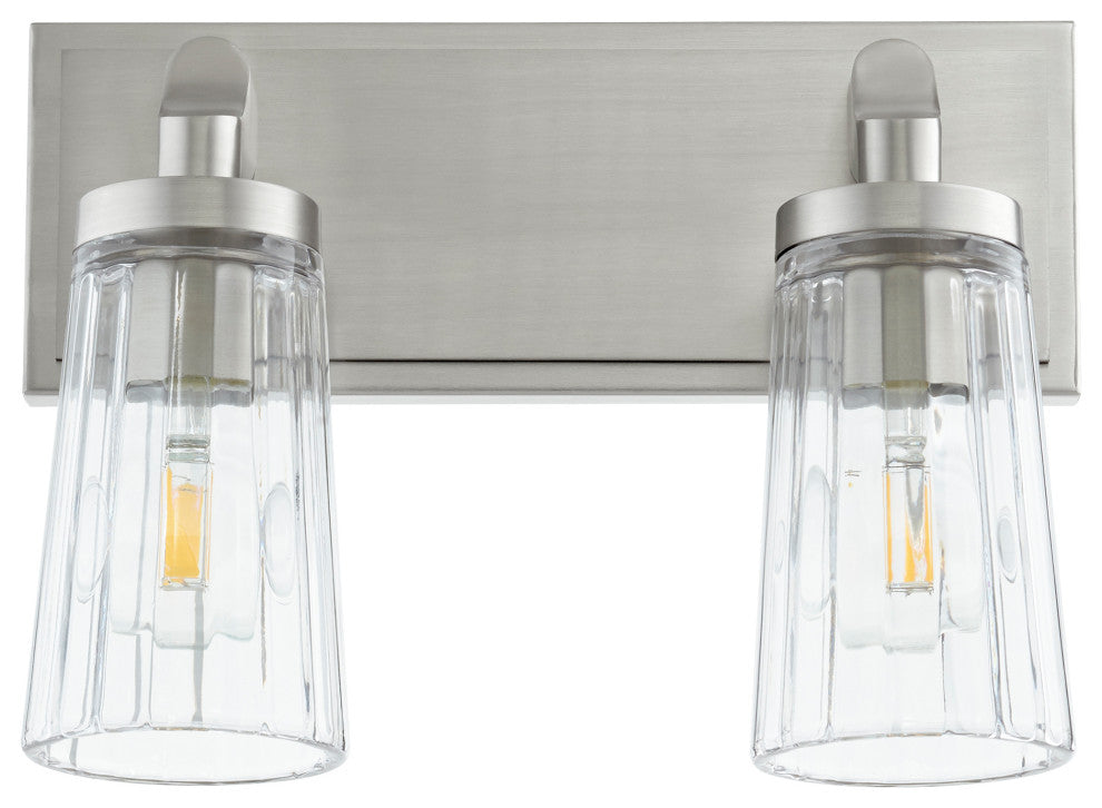 Quorum 5201-2-65 Two Light Vanity, Satin Nickel Finish