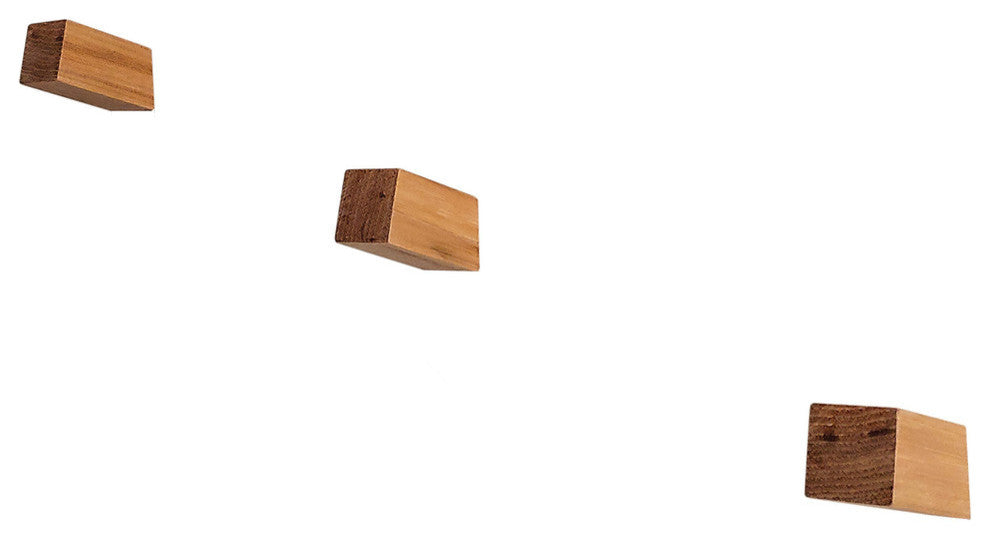 Aria Wood Towel Hook, Set of 3, Hickory