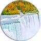 Autumn Niagara Falls Panorama, Landscape Large Disc Metal Wall Art, 23"