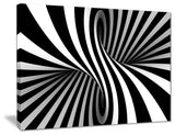 "Black and White Spiral Digital" Canvas Print, 20"x12"